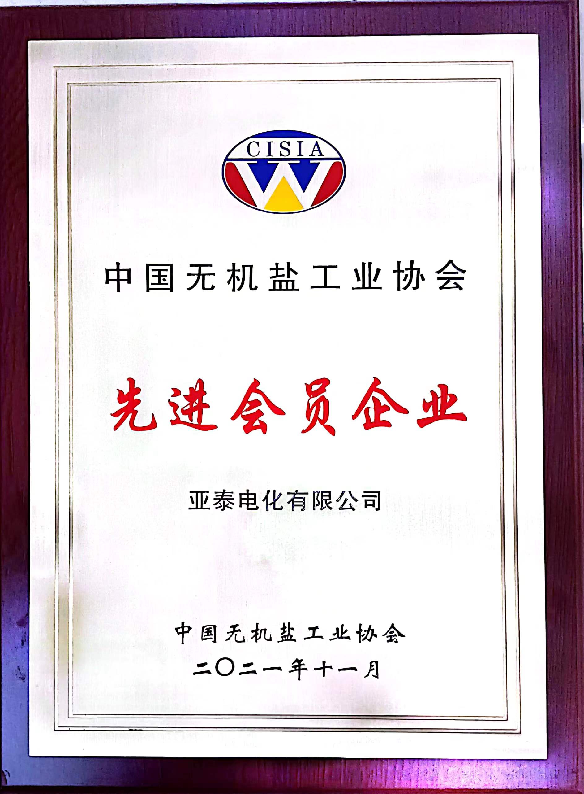 中國(guó)無機(jī)鹽工業(yè)協(xié)會(huì)先進(jìn)會(huì)員單位